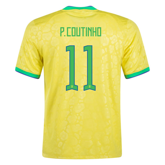 P Coutinho #11 Brazil Home Soccer Jersey 2022/23