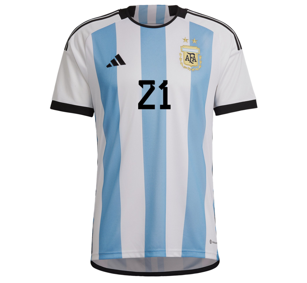 Dybala #21 Argentina Home Soccer Jersey 2022/23