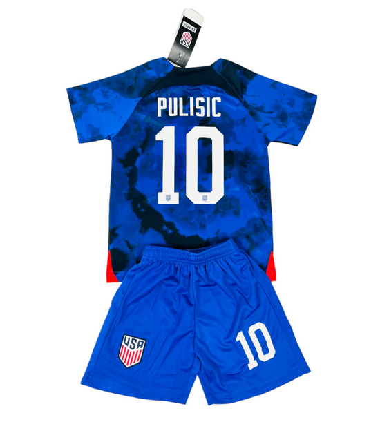 Pulisic #10 USA Away Kid Youth Soccer Jersey 2022/23