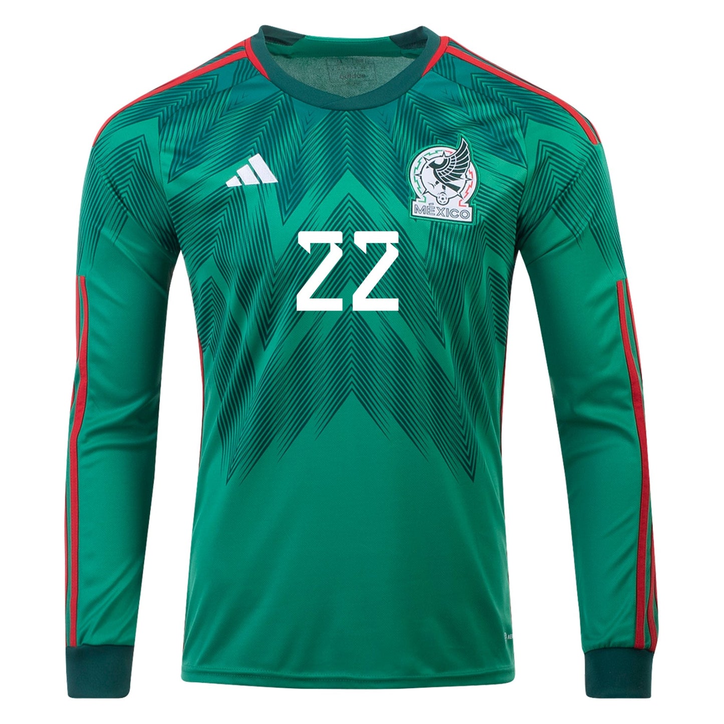 H Lozano #22 Mexico Home Long Soccer Jersey 2022/23