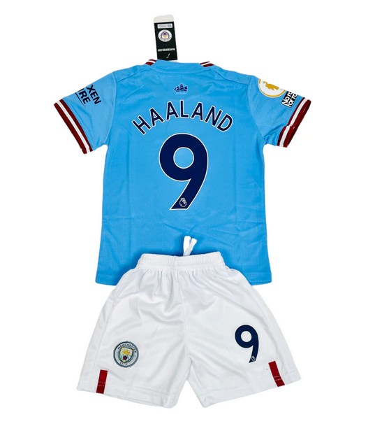 Haaland #9 Manchester City Home Kid Soccer Jersey 2022/23