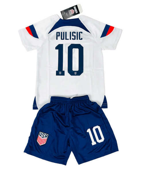 Pulisic #10 United States Home Kid Soccer Jersey 2022/23